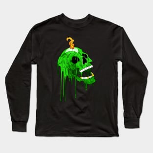 Witchcraft Devils Candle Dripping Skull Long Sleeve T-Shirt